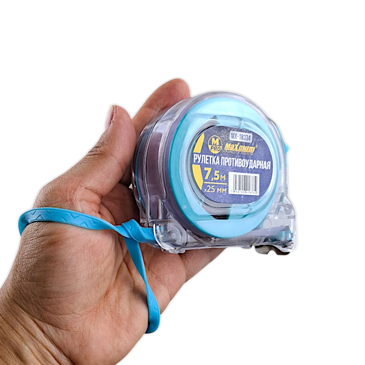 рулетка противоударная (прозрачная) 7,5 м × 25 мм, "maximum" mx 18334 оптом